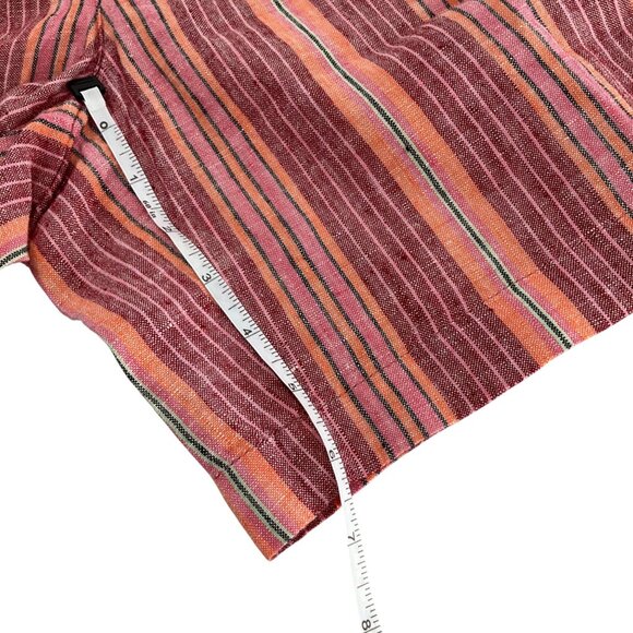 J. Jill Womens Striped Linen Shorts Size Rope Tie Belt coastal resort wear - Picture 4 of 9